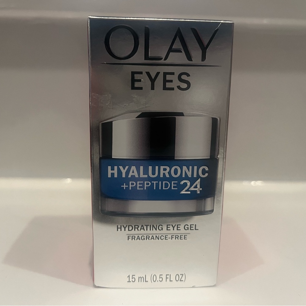 Olay hyaluronic and peptide eye gel.